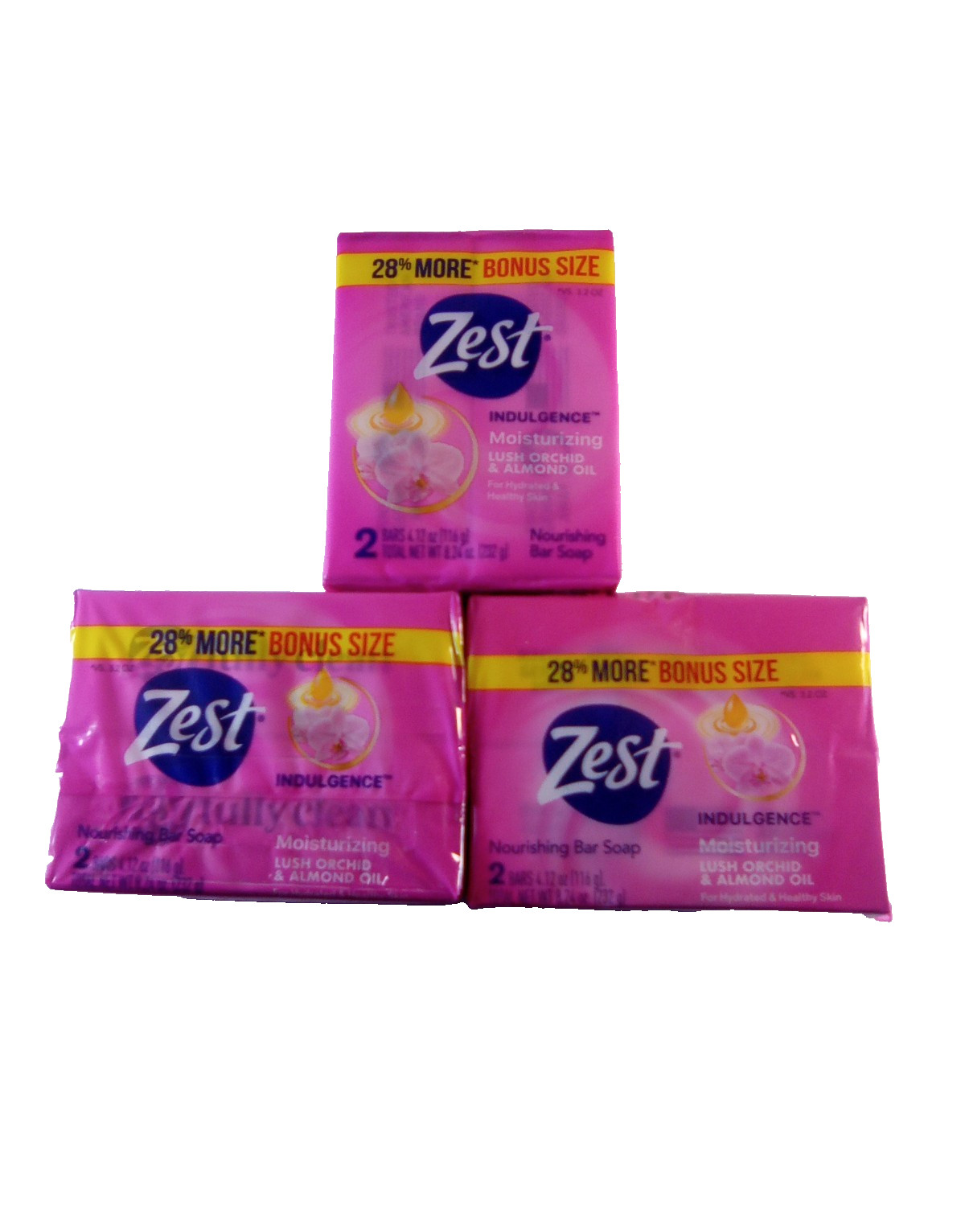 Zest Indulgence Deodorant Bars Lush Orchid & Almond Oil 6 Bars Total 4.12 oz.