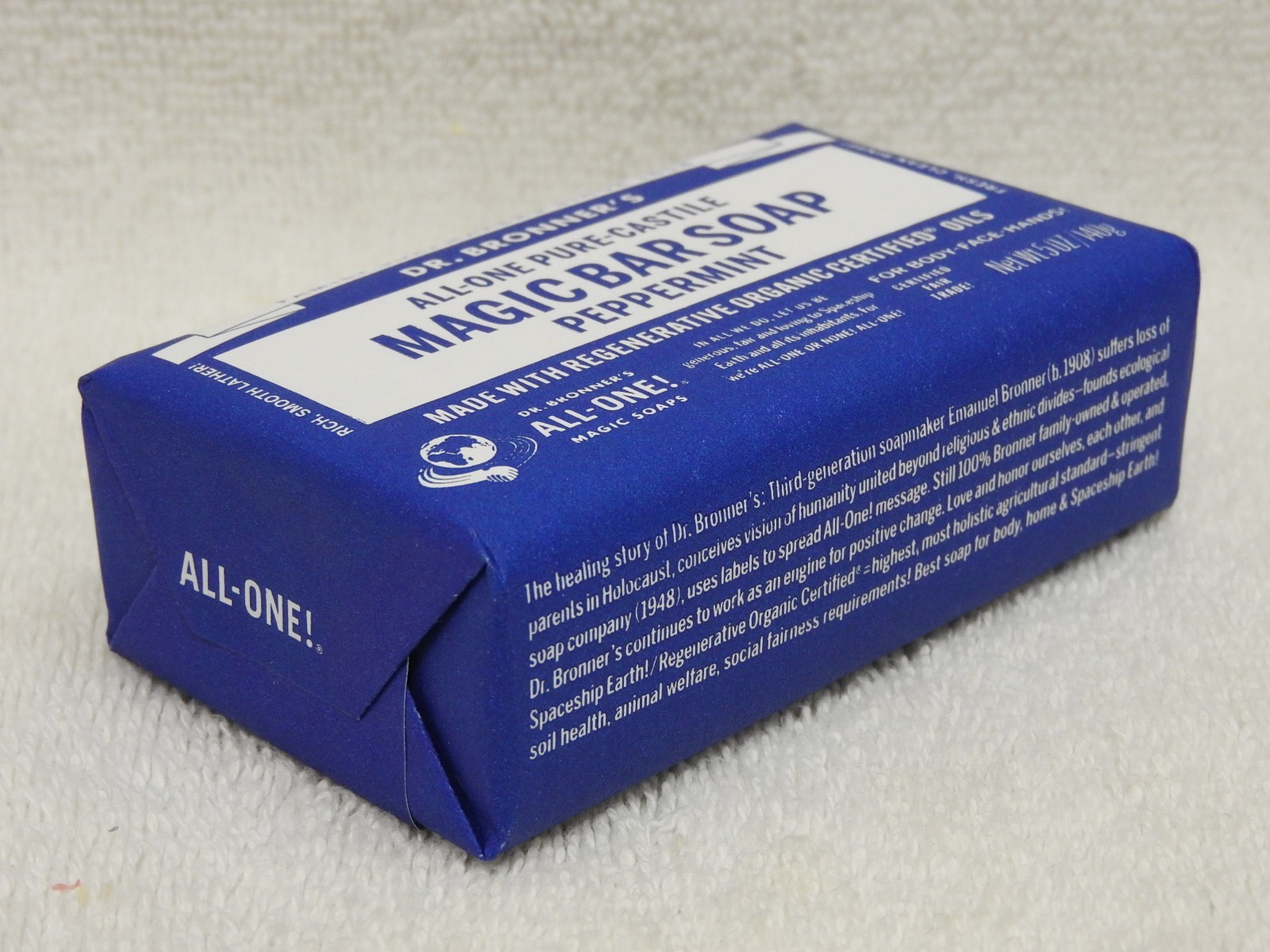 Dr. Bronner’s Magic Bar Soap Hemp-Peppermint Pure Castile 5oz. 140g 👀*……..