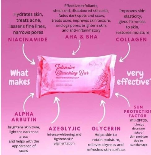 2 bars Her Choice Intensive Bleaching Bar Fast Whitening Soap (120g each)