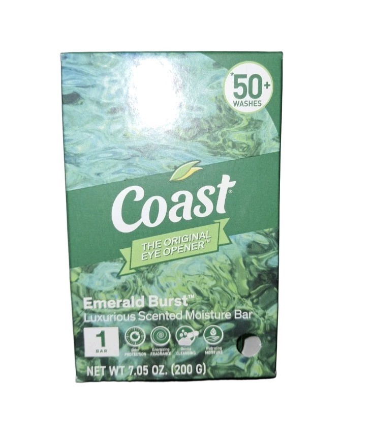 💚 COAST 💚 (7.05 Oz.) 💚🫧 ●EMERALD BURST● 💚🫧 Luxurious Scented Moisture Bar.