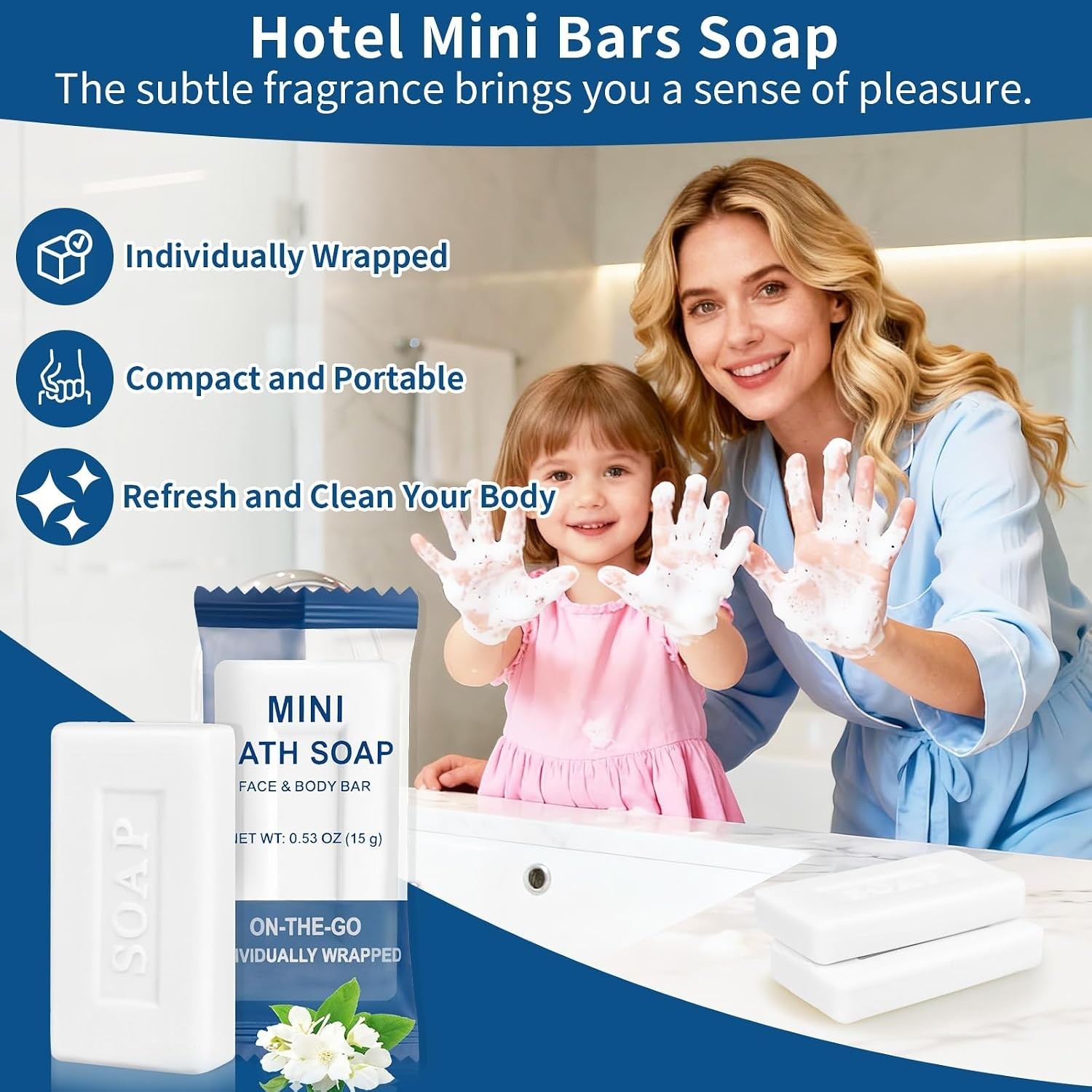 Travel Size Unscented Bar Soap – Individually Wrapped 10-Pack for Hygiene & Care