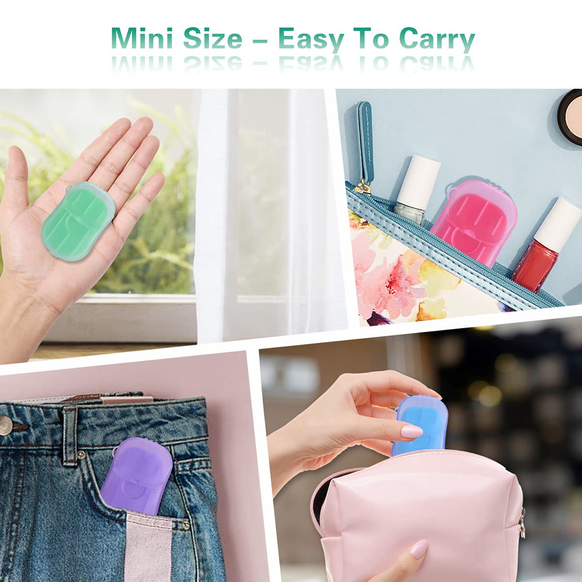 12 Boxes Mini Hand Soap Sheets Soap Paper Sheets, Disposable Travel Scented Soap