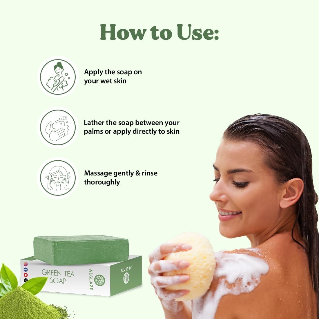 Green Tea Soap With Shea Butter & Jojoba Oil Cleanses Calms & Nourishes