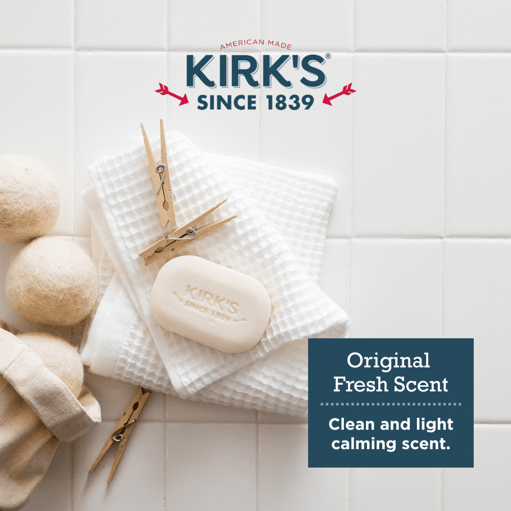 Kirk’s Castile Soap, Premium Coconut Oil, Original Fresh Scent, 4oz Bars, 16Pack
