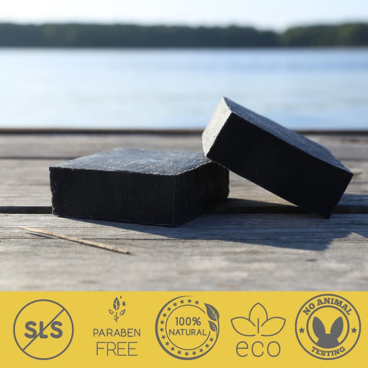 Natural Dead Sea Mud & Charcoal Soap – 2 Bar Pack for Deep Cleansing Skincare