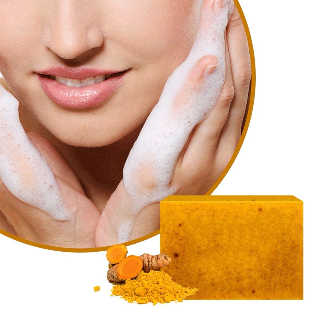 2PCS Tumeric Soap Skin Whitening Dark Spots lightening Acne