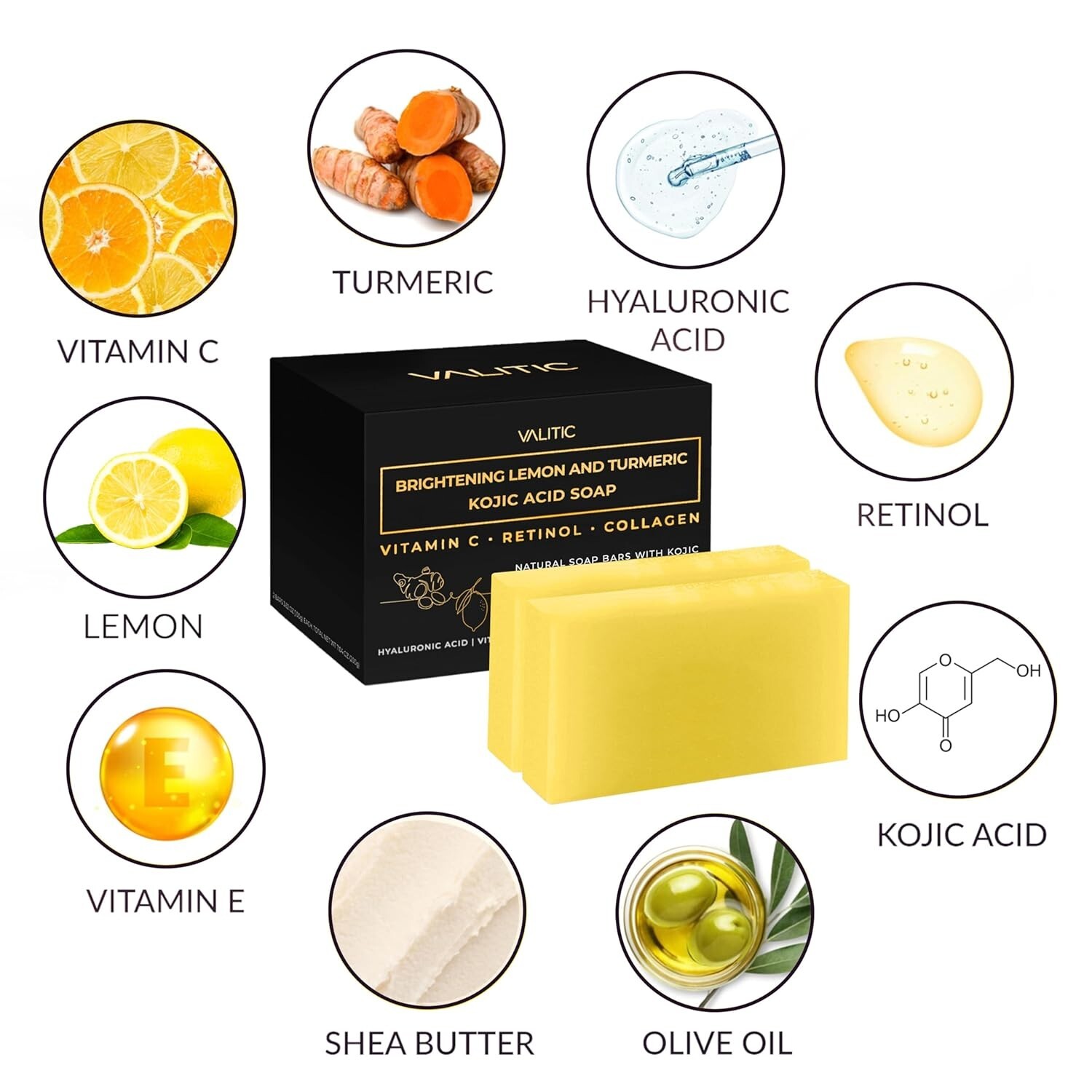 Gentle Daily Cleanser: Brightening Kojic Acid Soap with Antioxidants – 2 Pack