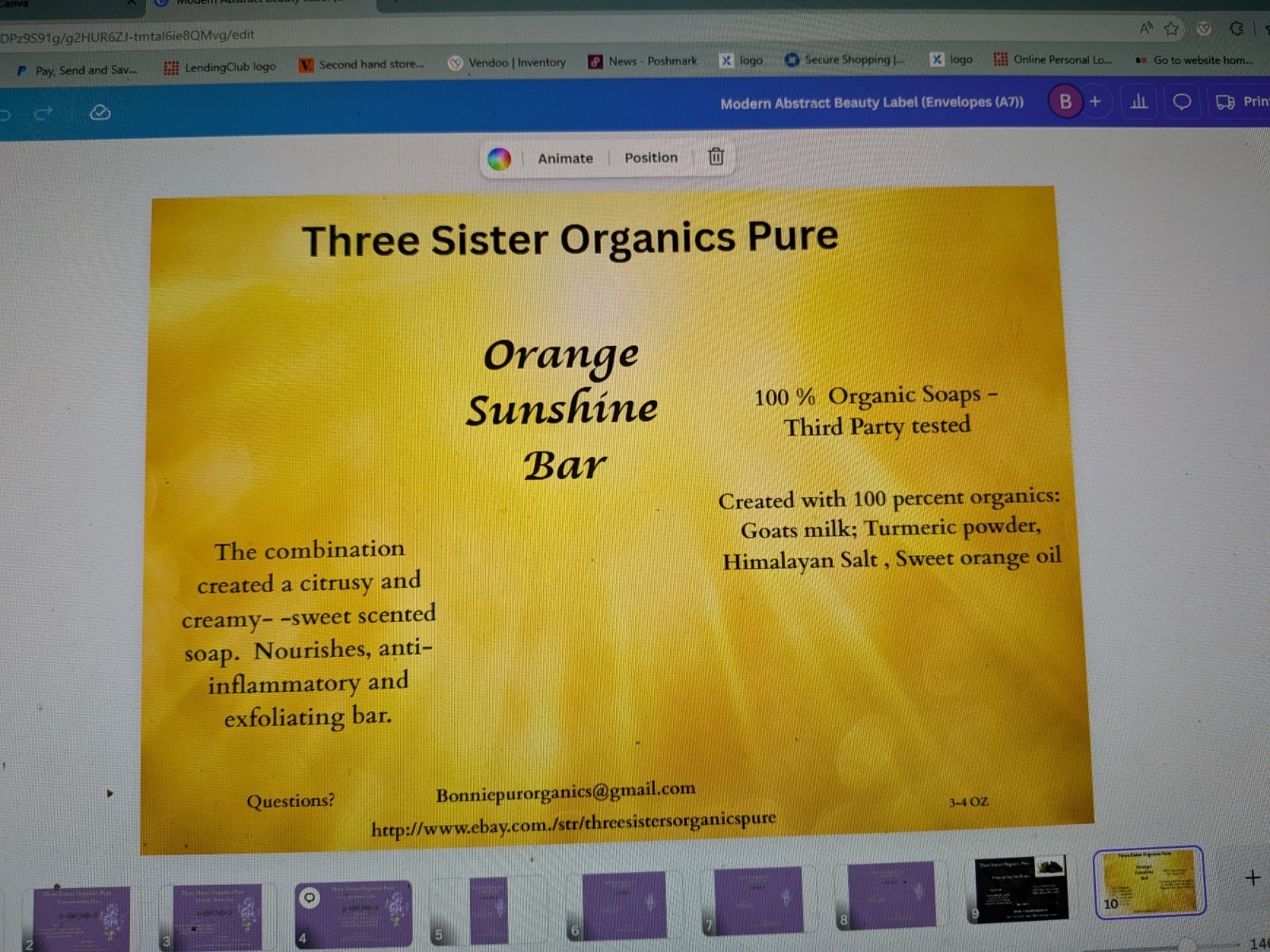 Orange Sunshine, Organic soap Turmeric Sweet Orange