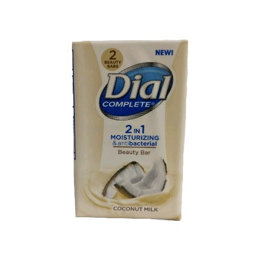 4 Bars Dial 2 in 1 Soap Coconut Milk Moisturizing & Antibacterial 3.2 Oz. Each