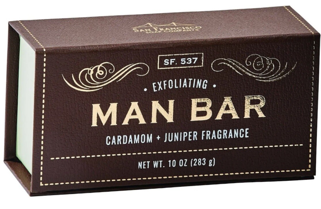CH20- San Francisco Soap Company Exfoliating Man Bar, Cardamom & Juniper 10oz