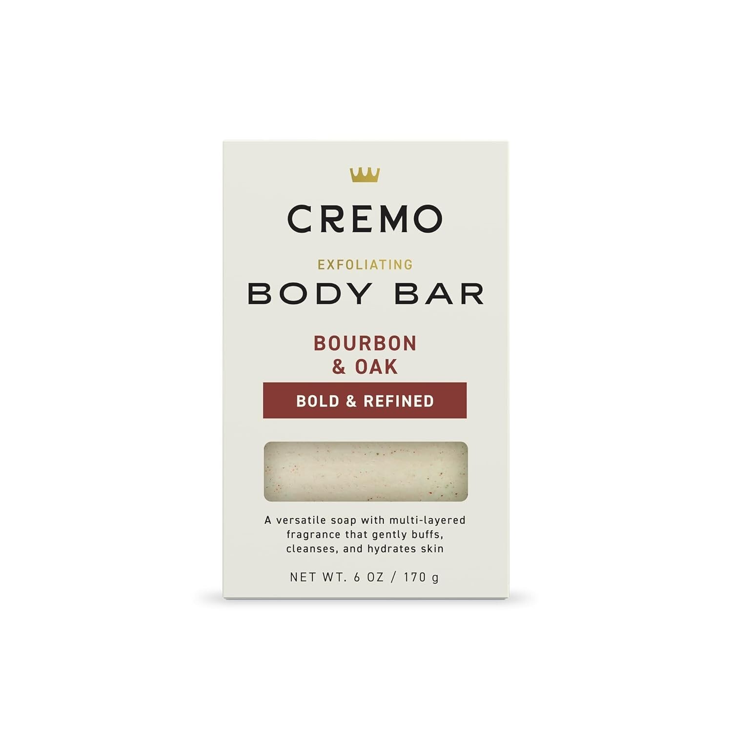 Cremo Exfoliating Body Bars Bourbon & Oak – 6 oz (170g)