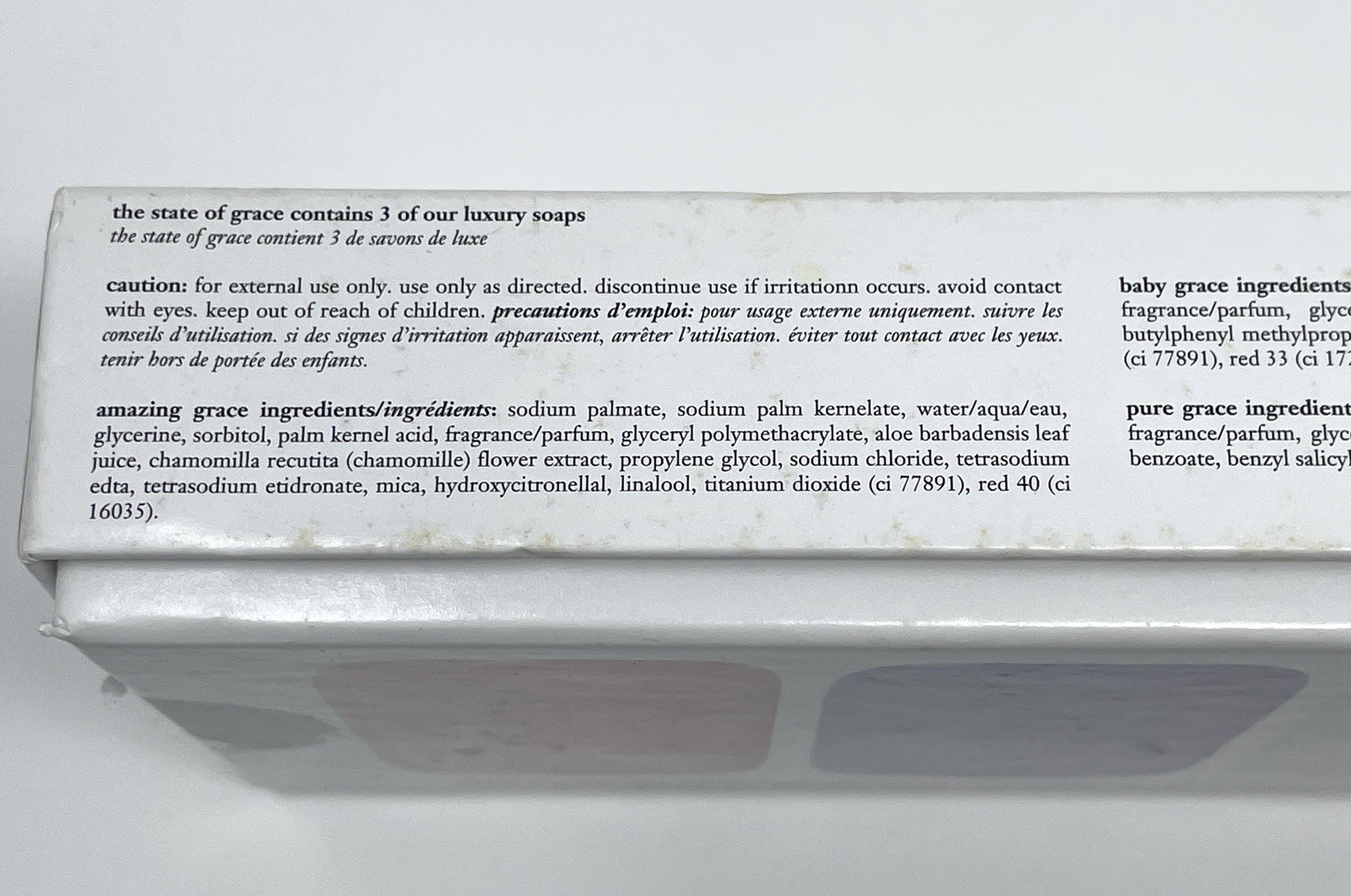 Philosophy State of Grace Soap Pure Baby Amazing 3 Oz Bars in Box