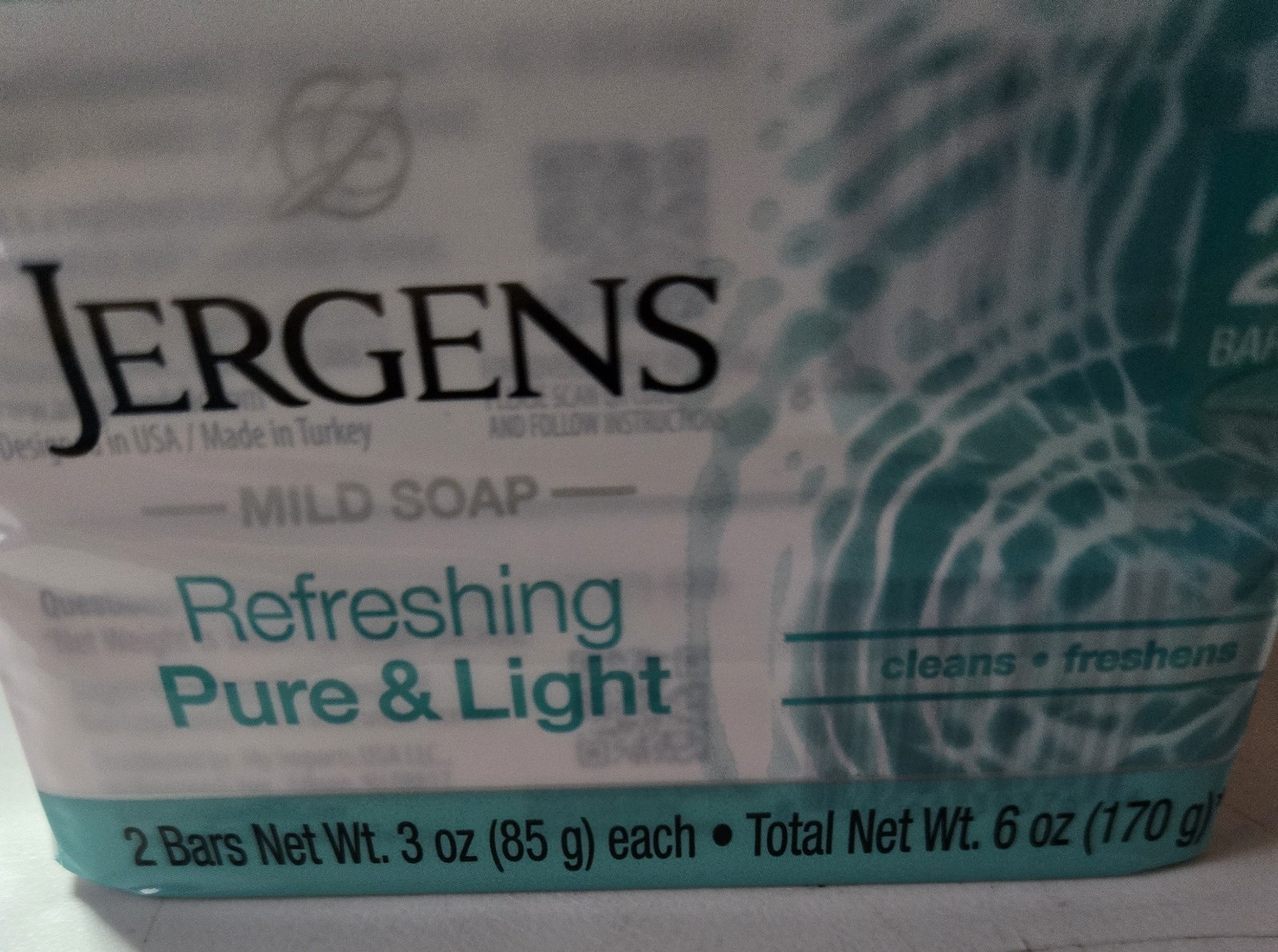 Jergens Mild Soap Fresh & Crisp Bars 3 oz Each 4 Packs of 2 (8 bars total)