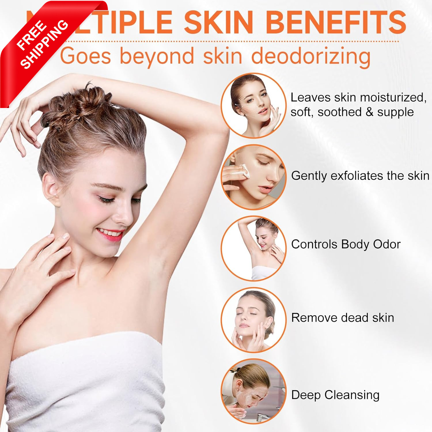 3 PCS Persimmon Soap Bar for Body Odor Control, Natural Refreshing Body Bar Soap