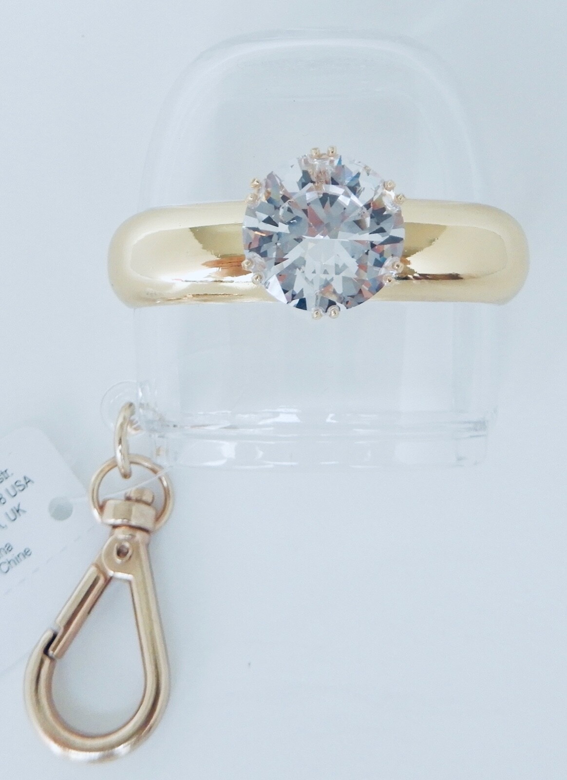 BATH & BODY WORKS CLEAR GOLD DIAMOND ENGAGEMENT RING POCKET |BAC GEL HOLDER NEW!