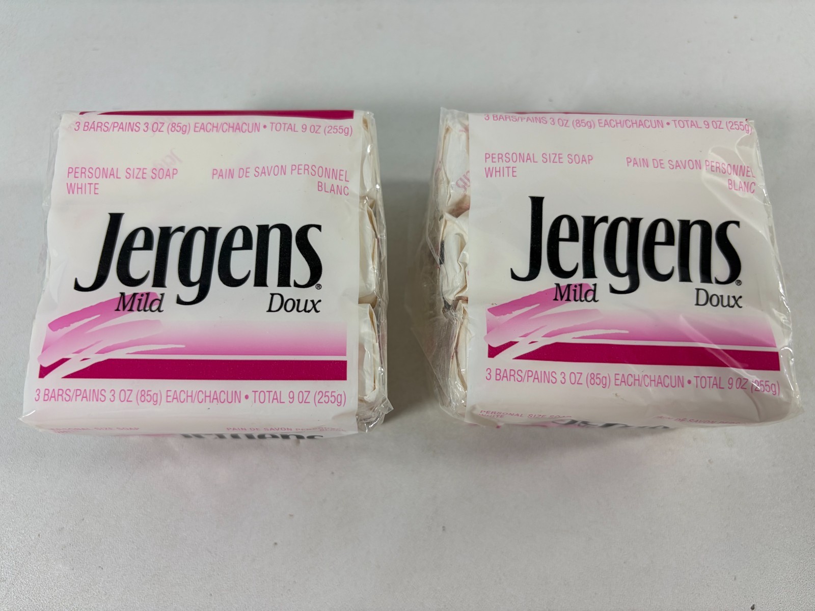 Vintage Jergens Mild Soap Bars White 6 Personal Size Bars (3 Oz Each) Total 18oz
