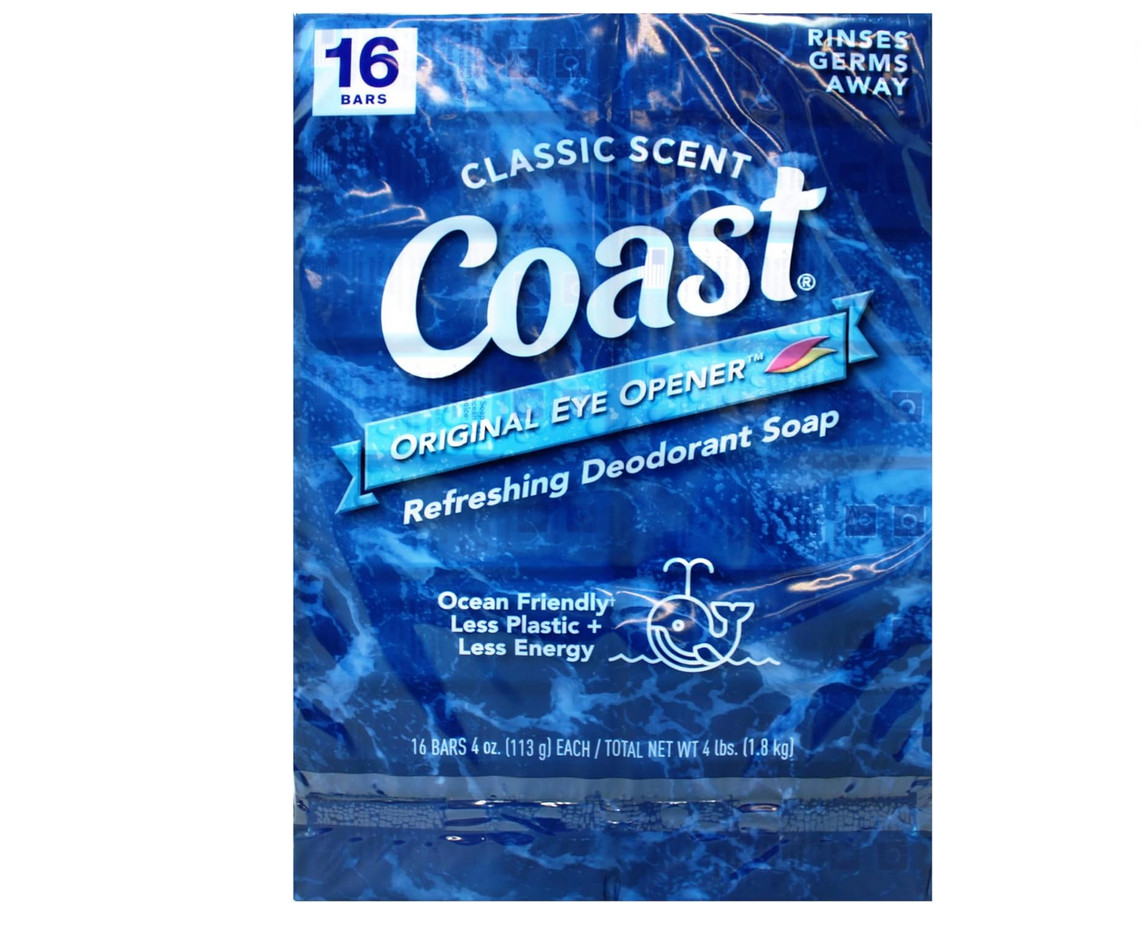 Coast® Classic Original Scent Refreshing Deodorant Soap 16 Bar 4oz Antibacterial