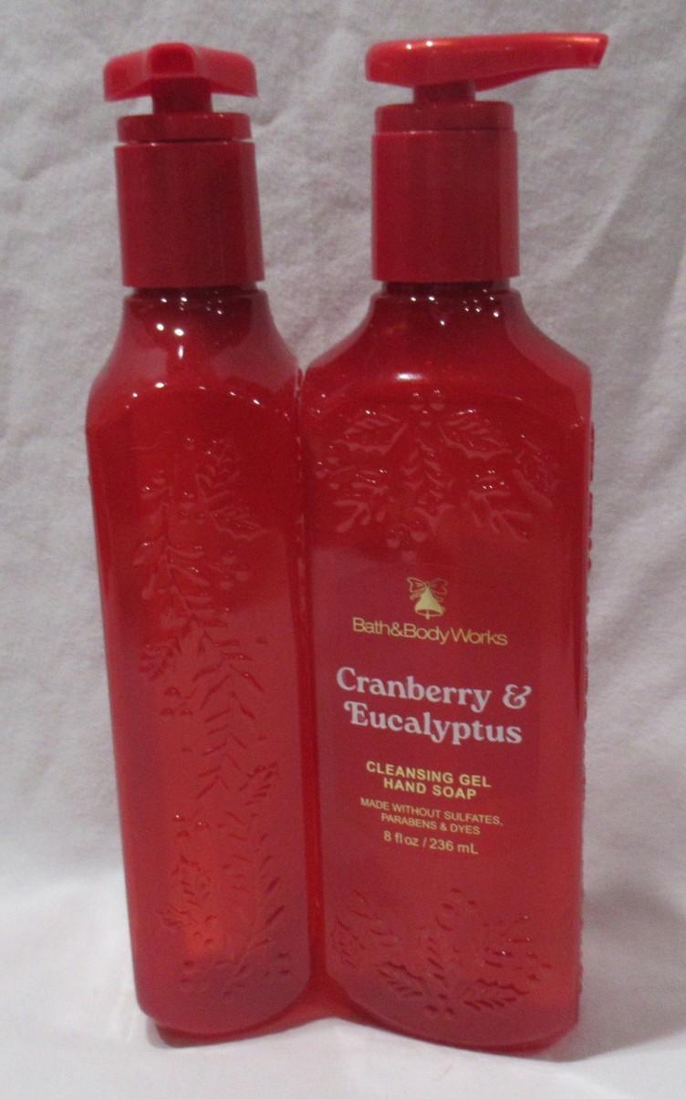Bath & Body Works Cleansing Gel Hand Soap Lot Set of 2 CRANBERRY & EUCALYPTUS