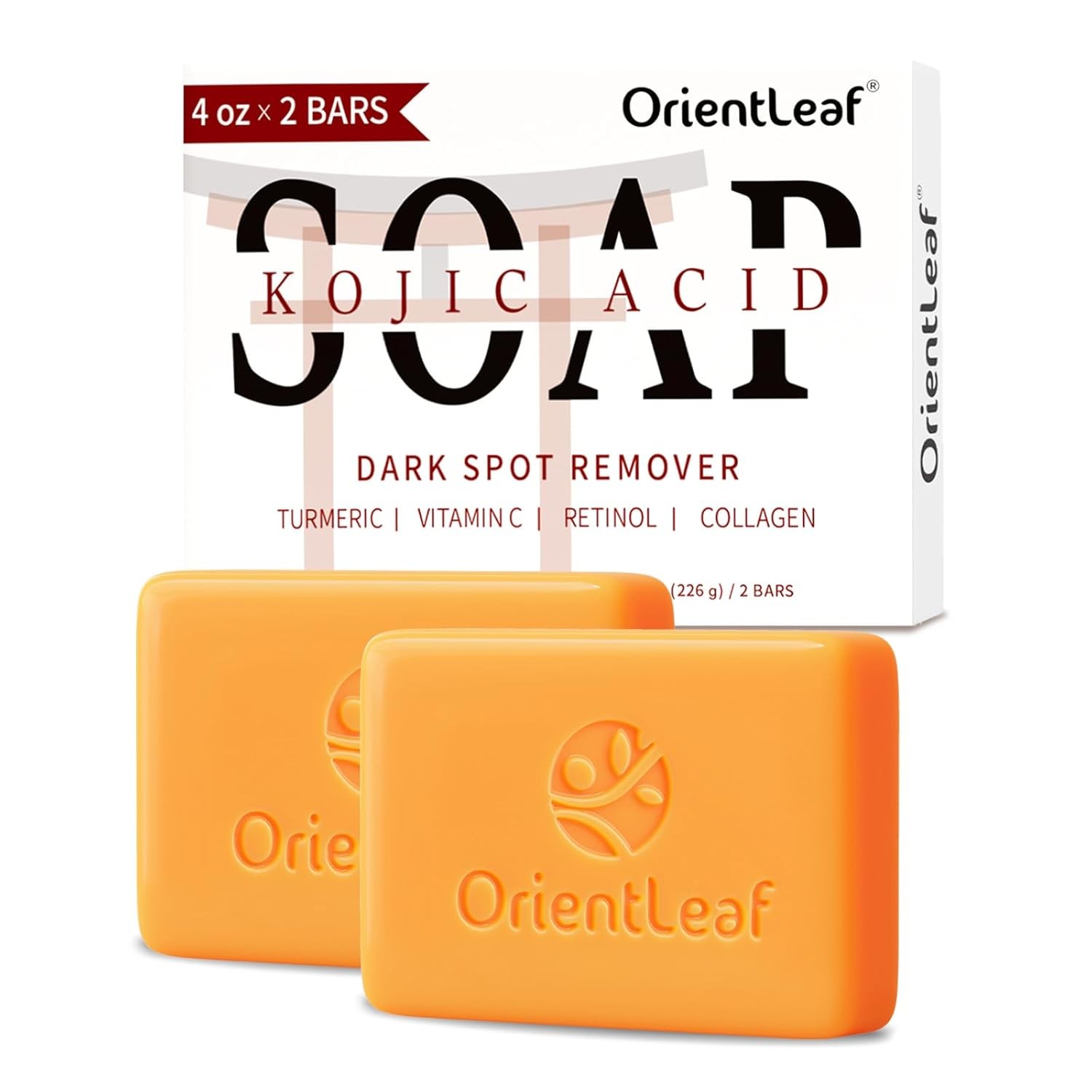 Kojic Acid Soap, Turmeric Soap Bar for Dark Spots, Fresh Citrus Scent, Gentle fo