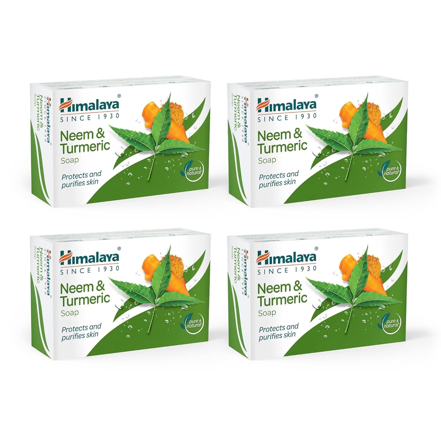 Pack of 4 Himalaya Neem & Turmeric Soap 125g , Natural Skin Care, Free Shipping