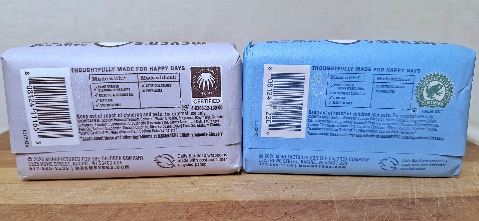 Lot of 12 Mrs Meyer’s Soap 5.3 oz – 6 Rainwater & 6 Lavender