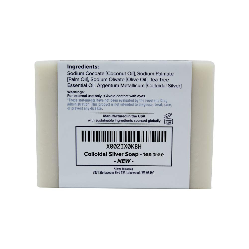 Silver Miracles Colloidal Soap with Tea Tree 4.5 Ounce (Pack of 1)