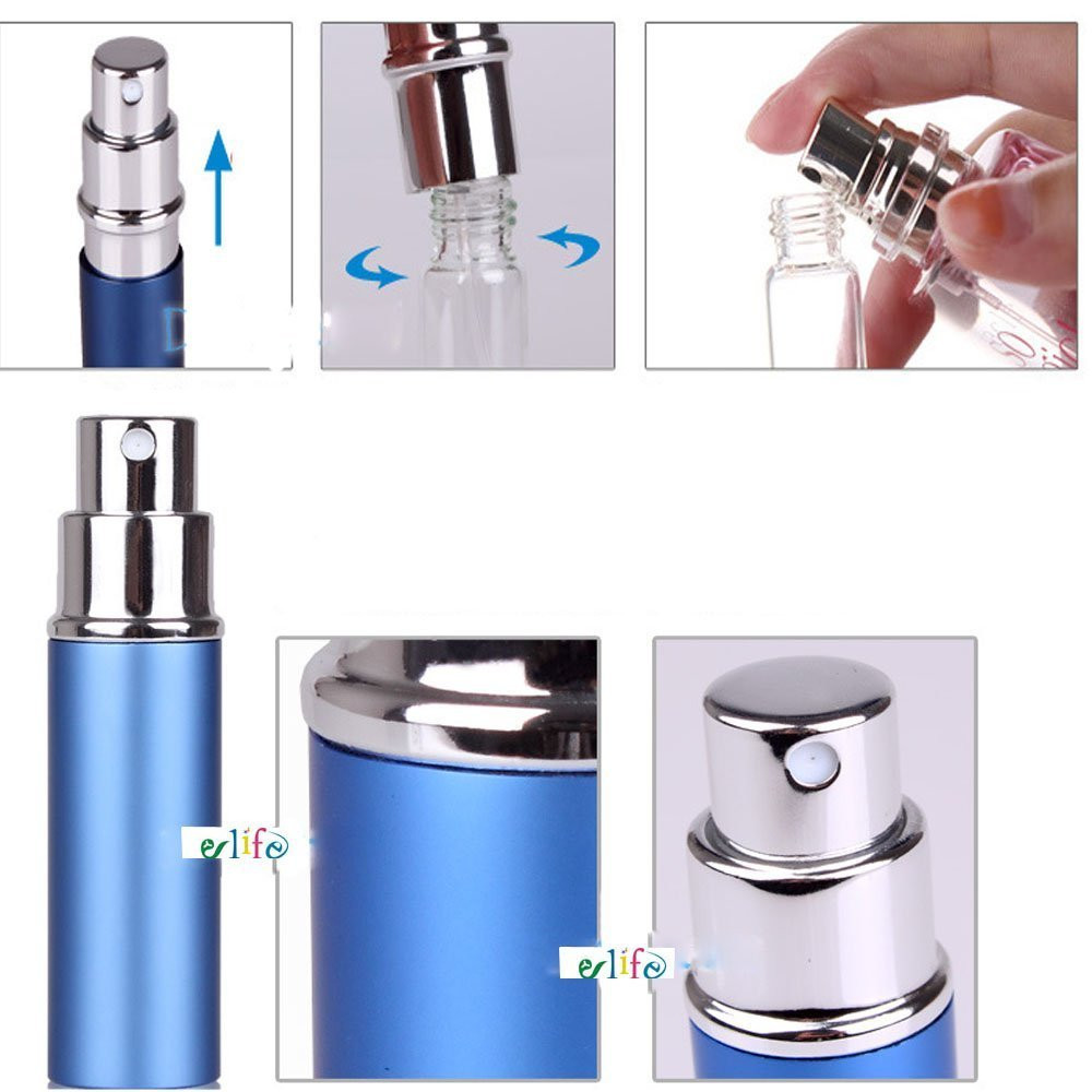 6Pcs 6Ml Portable Mini Refillable Perfume Scent Aftershave Atomizer Empty Spray