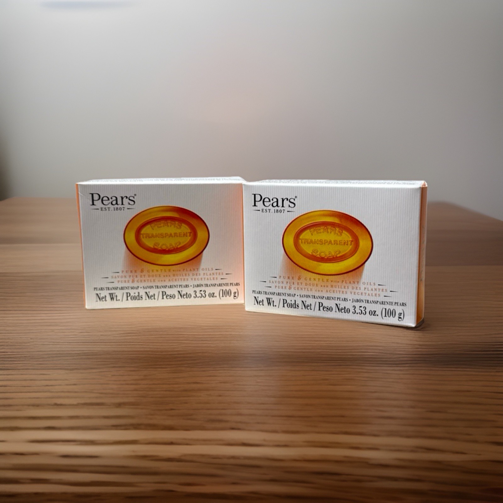 Pears Transparent Soap 2 Pack 3.53oz Pure Gentle Bath Bar 100g NEW