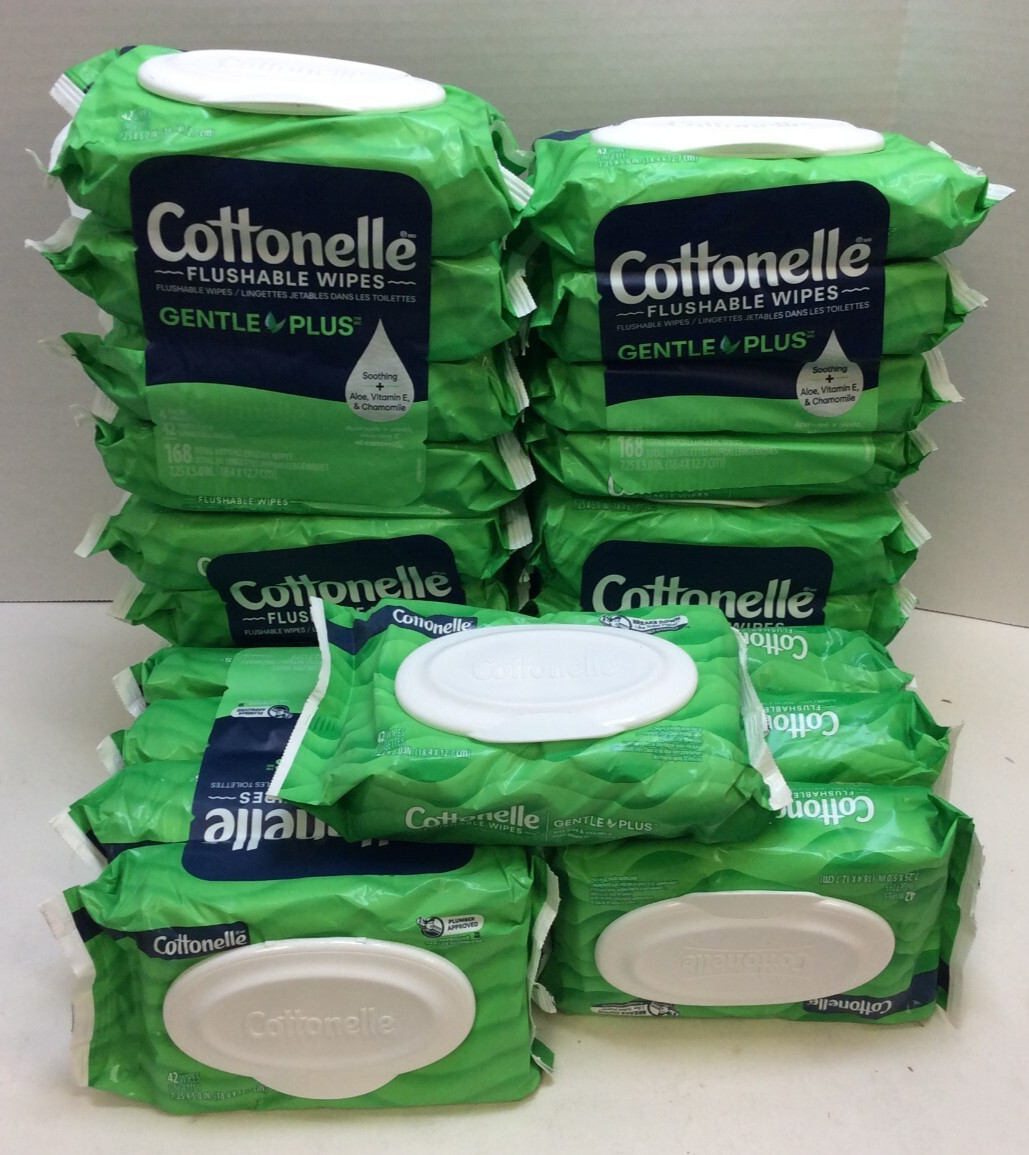 Cottonelle Aloe Flushable Wet Wipes 42/Bag 1008 Count, DISHEVELED BAGS LONG DATE