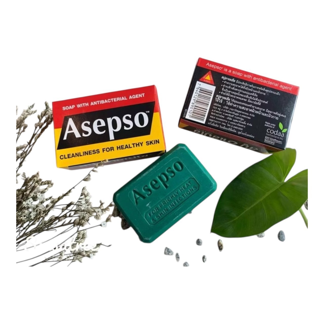 ASEPSO Antiseptic Soap Antibacterial Agent Healthy 80 grams x3