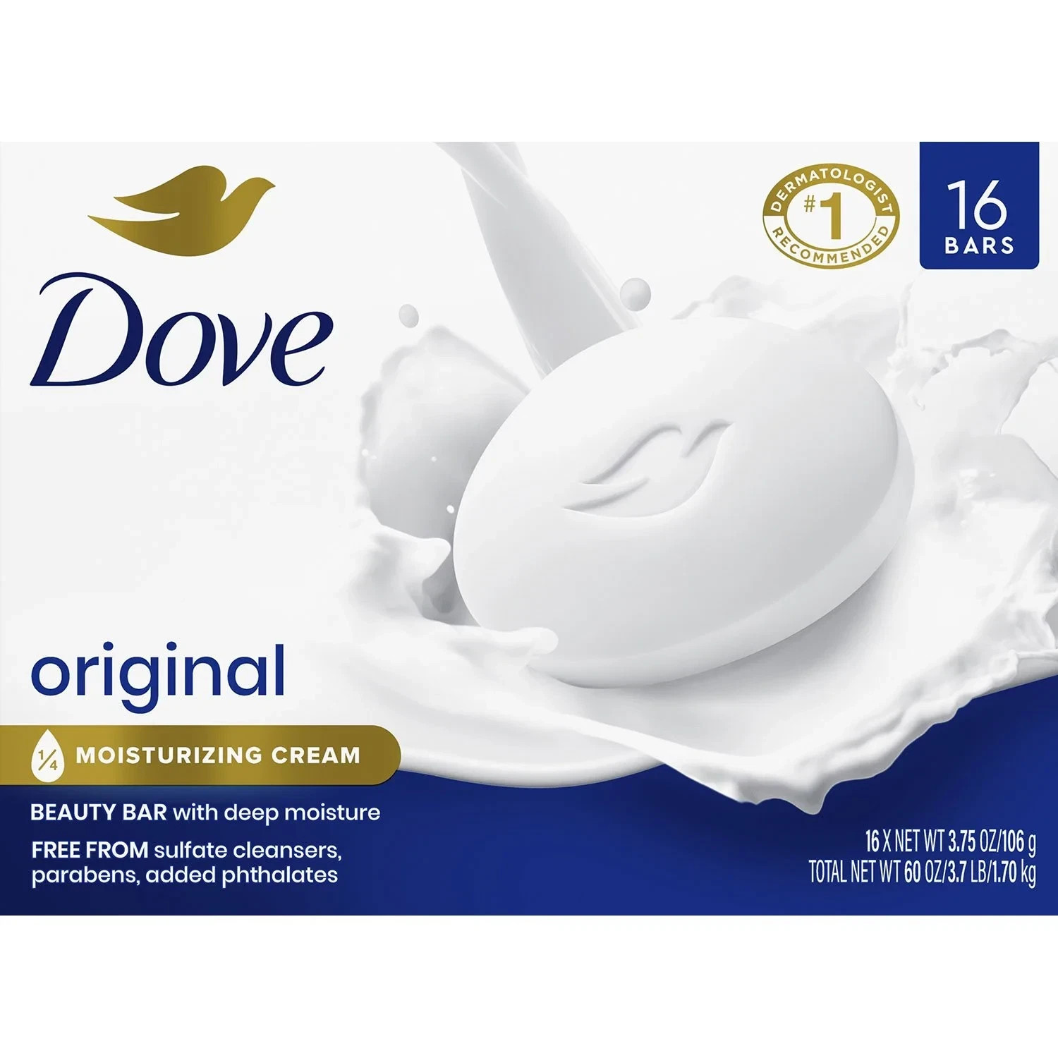 Dove Original Beauty Bar Soap 3.75 oz – 16 pcs