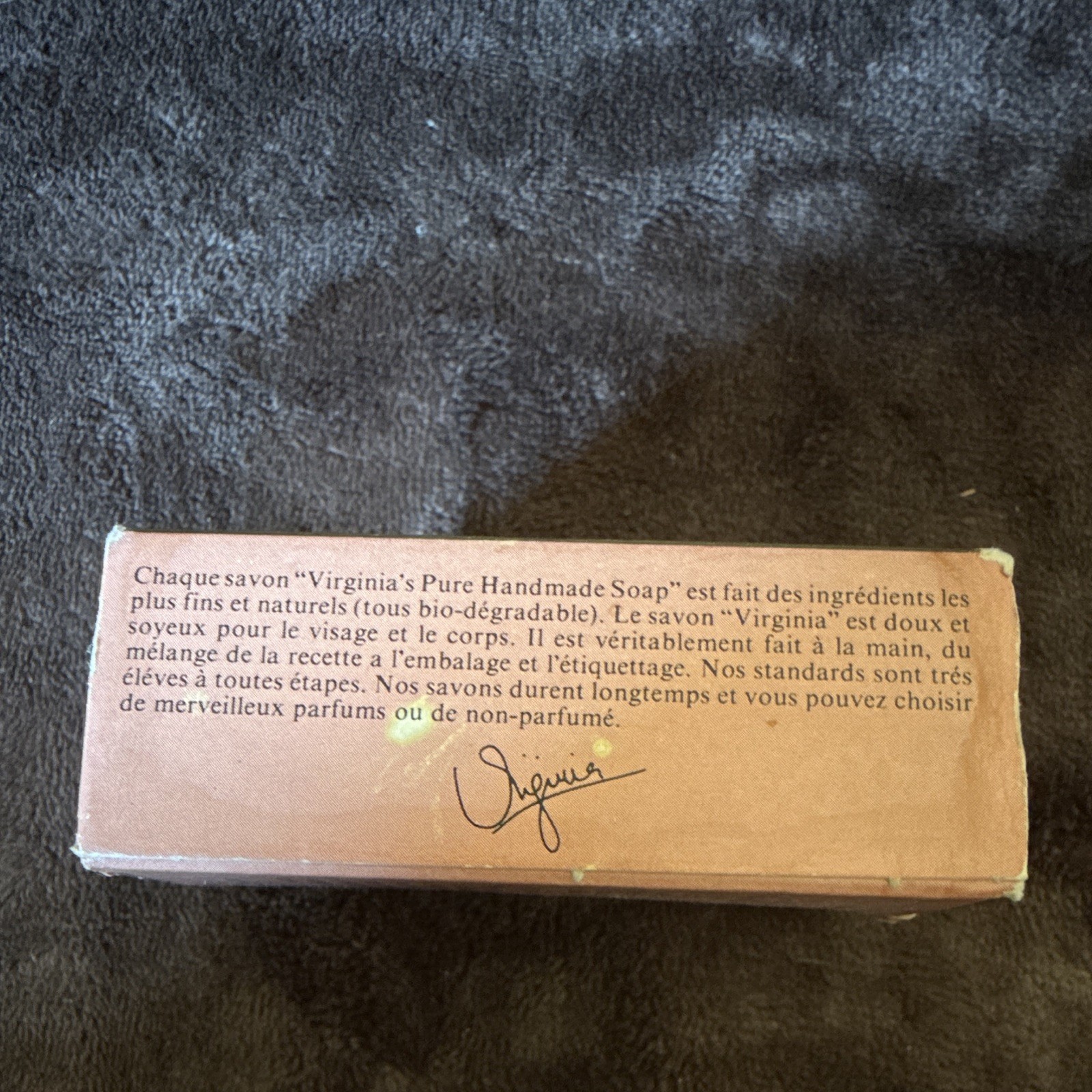 Virginia’s Pure Handmade Emily Lily-of-the-Valley Bar Soap 75 g Natural Vintage