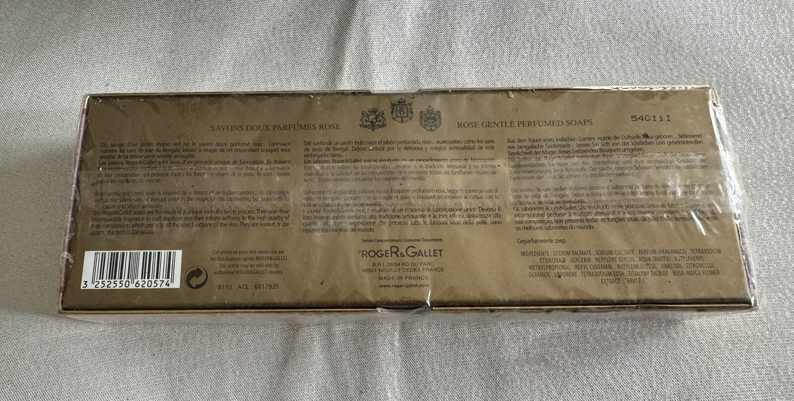 Roger & Gallet ROSE Gentle Perfumed Soaps (3x 100g) New Sealed