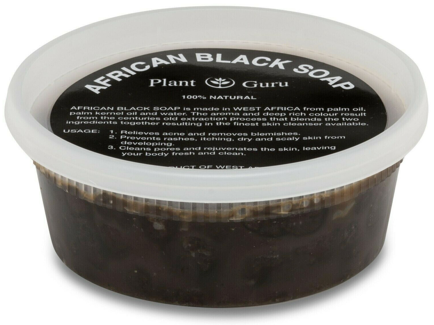 Raw African Black Soap Paste 100% Pure Natural Organic Body Wash 8 oz.