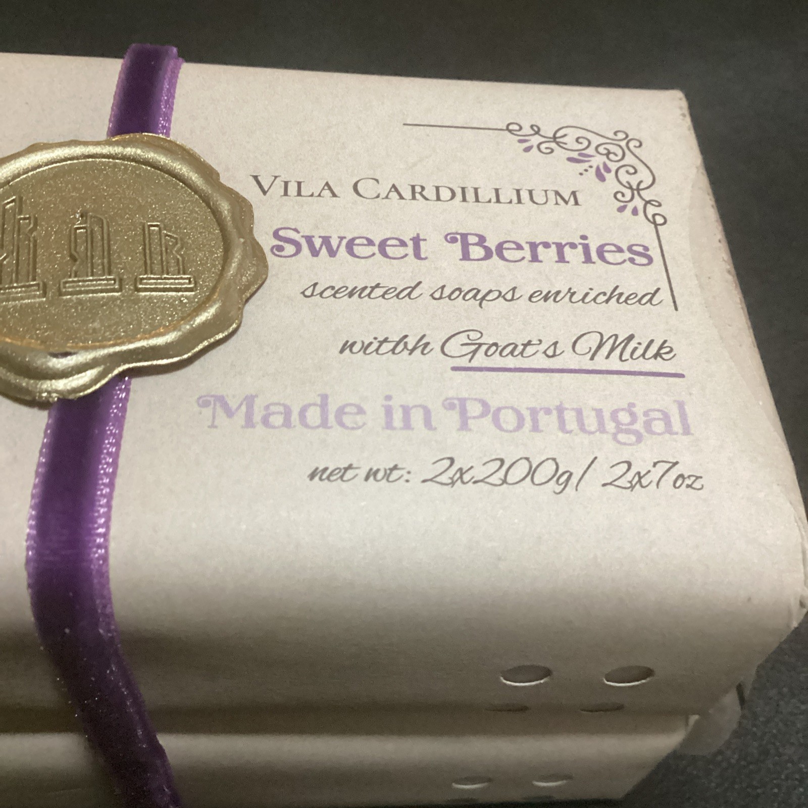 Vila Cardillium “SWEET BERRIES” Bath Soap Lot of 2 w. Goat’s Milk New PORTUGAL