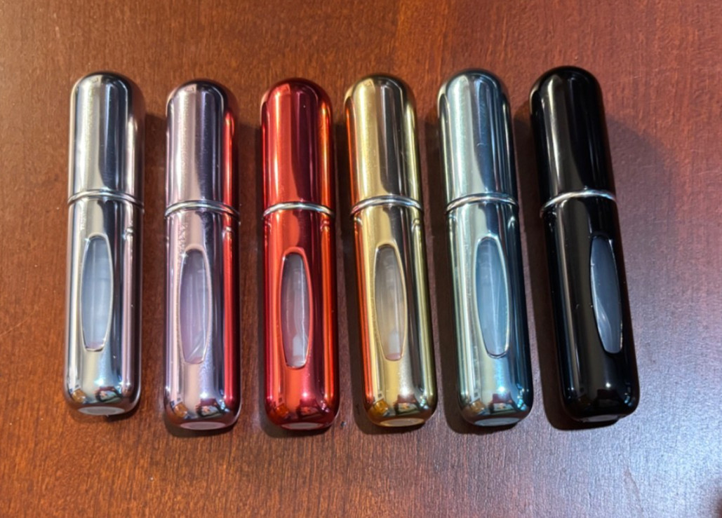 6 NEW Travel Portable Mini Refillable Perfume Atomizer Bottles Pump Spray 5ml