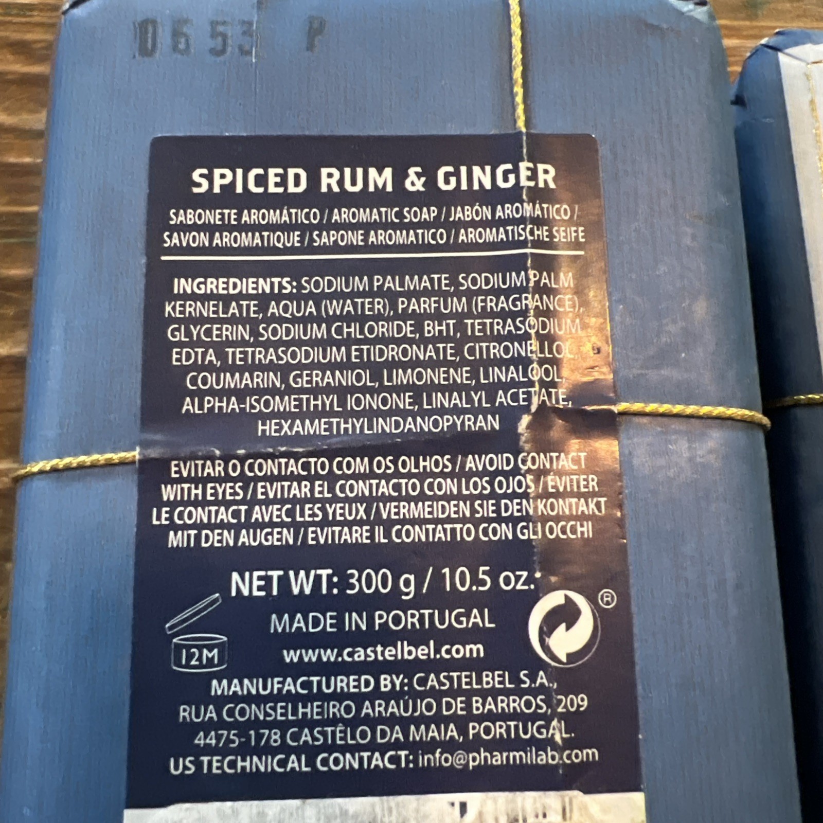 Castelbel Spiced Rum Ginger 2 Bar Soap large 10.5 Oz Portugal Apres ski bar