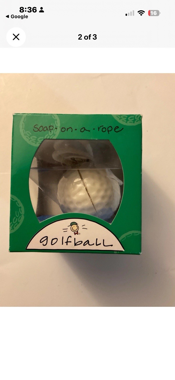 Sports Dude Soap On A Rope Golf Ball Gag Gift New Vintage Humorous
