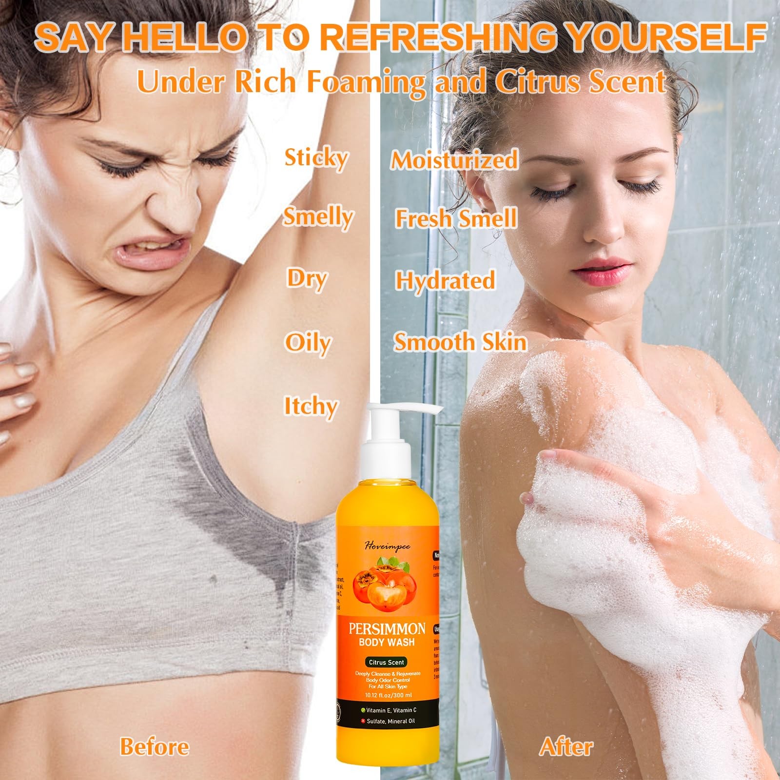 Persimmon Soap Body Odor Eliminator for Women Men, Nonenal Soap Purify Strong…