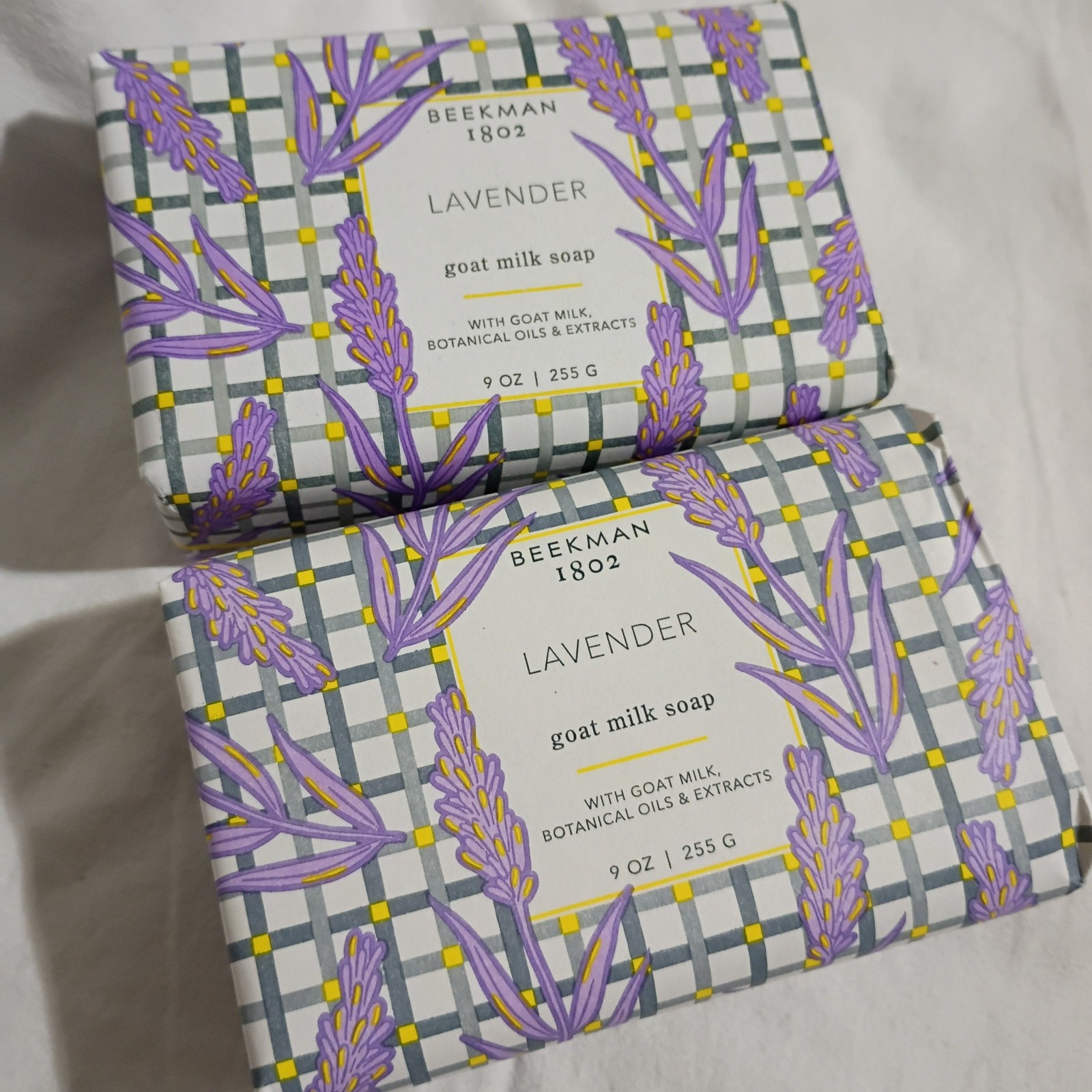 SET OF TWO- Beekman 1802 Lavender 9oz Goat Milk Soap NEW Made in the USA