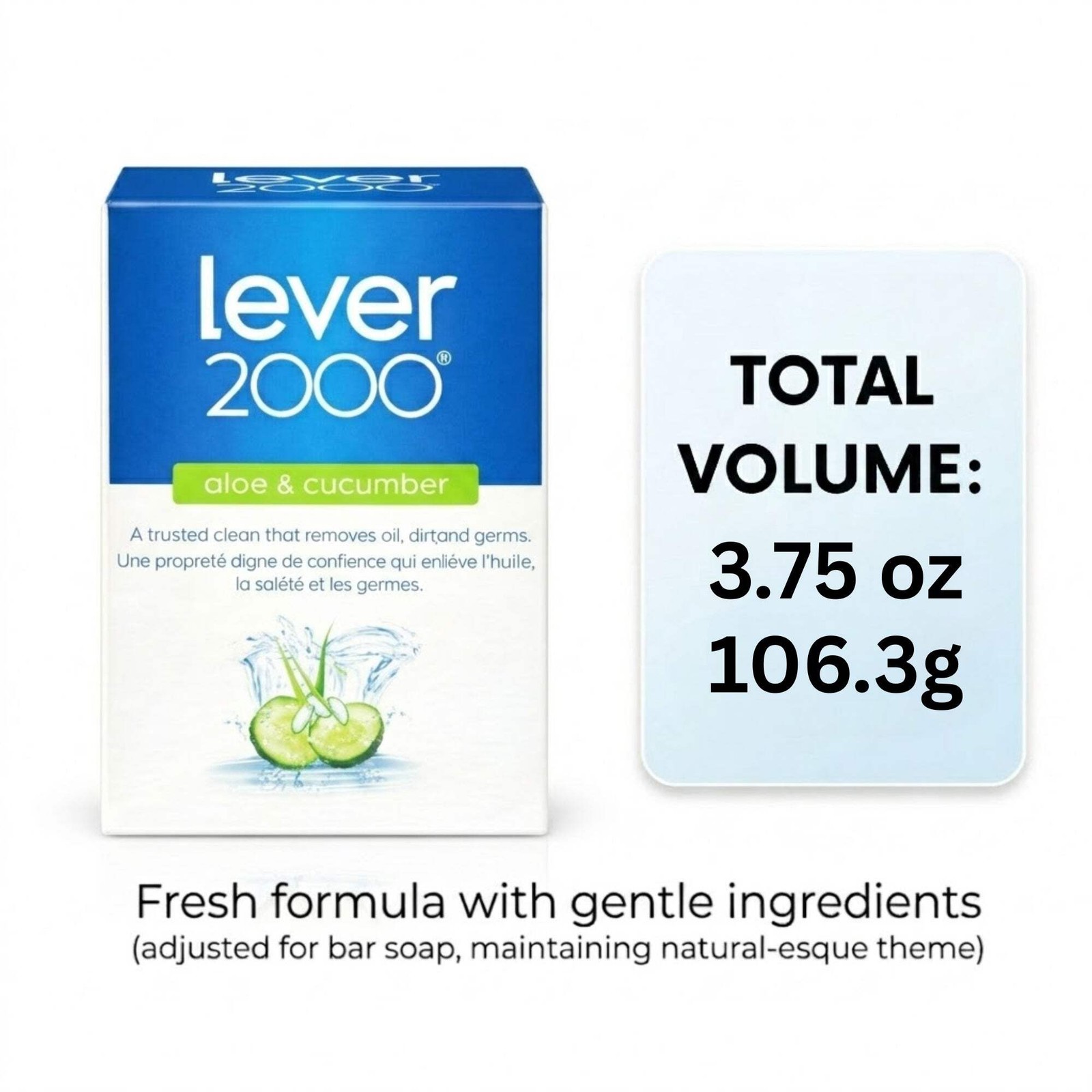 3.75 oz Lever 2000 Aloe & Cucumber Refreshing Bar Soap