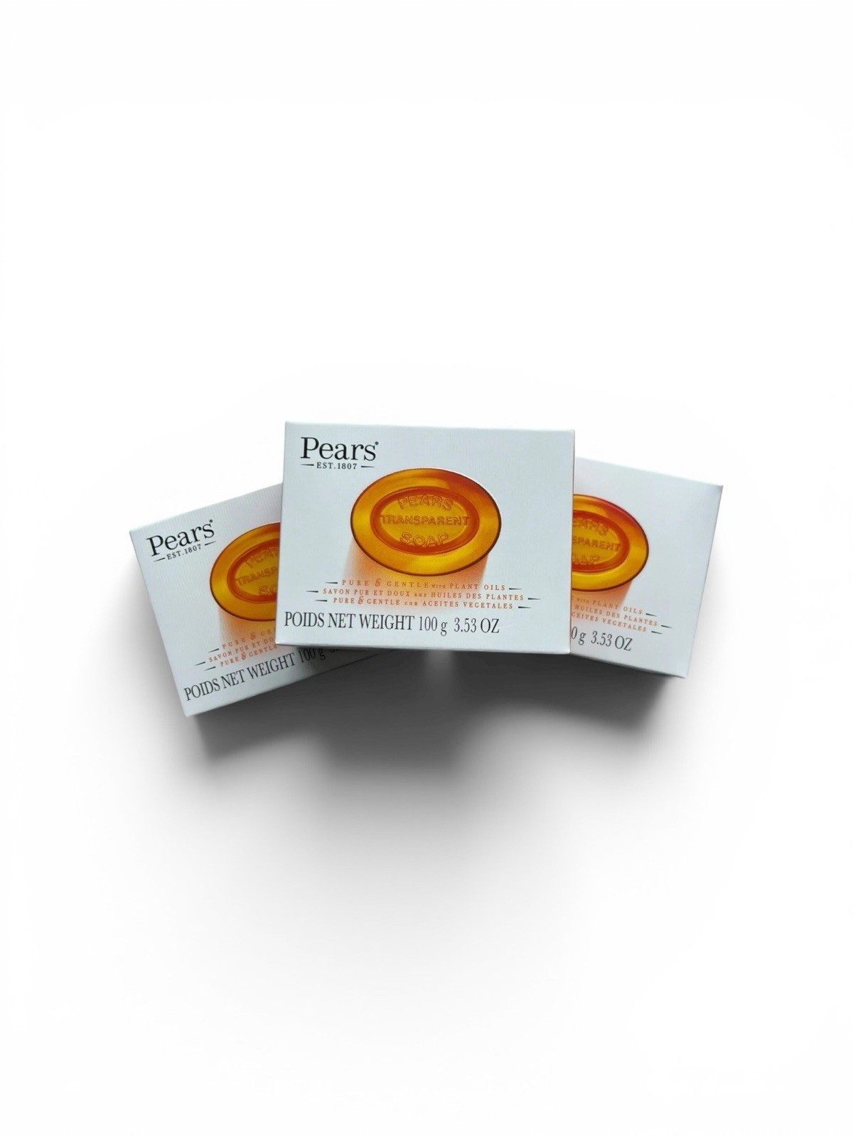 3 x Pears Transparent Soap Pure & Gentle w/ Plant Oils, 3.53oz EA