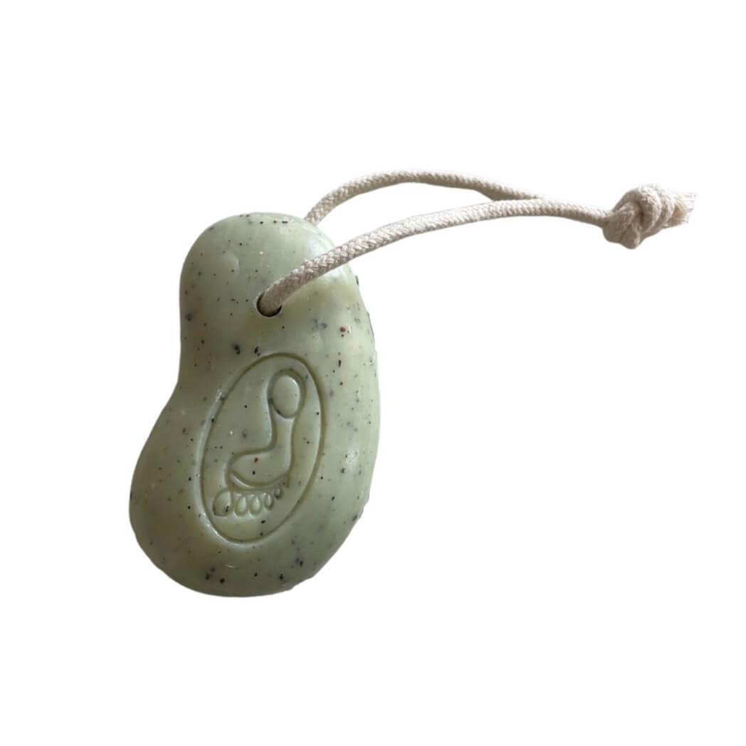 Maitre Savonitto Exfoliating Foot Scrub Soap On A Rope with Green Tea, Shea Butt
