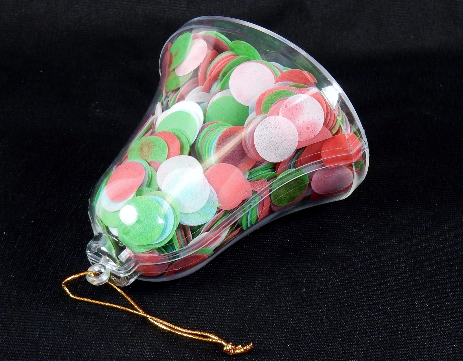 Christmas Bell Bath Soap Ornament w/Colorful Confetti Discs, Stocking Stuffer