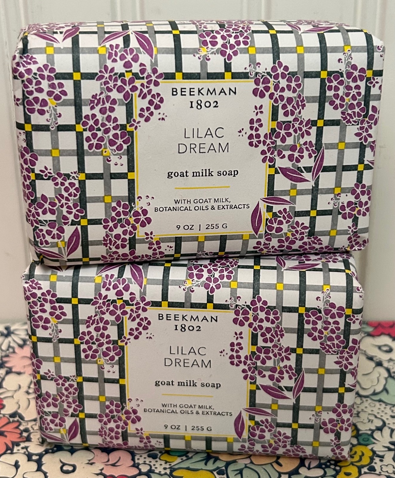 2 BEEKMAN 1802 GOAT MILK SOAP LILAC DREAM 9 OZ EA