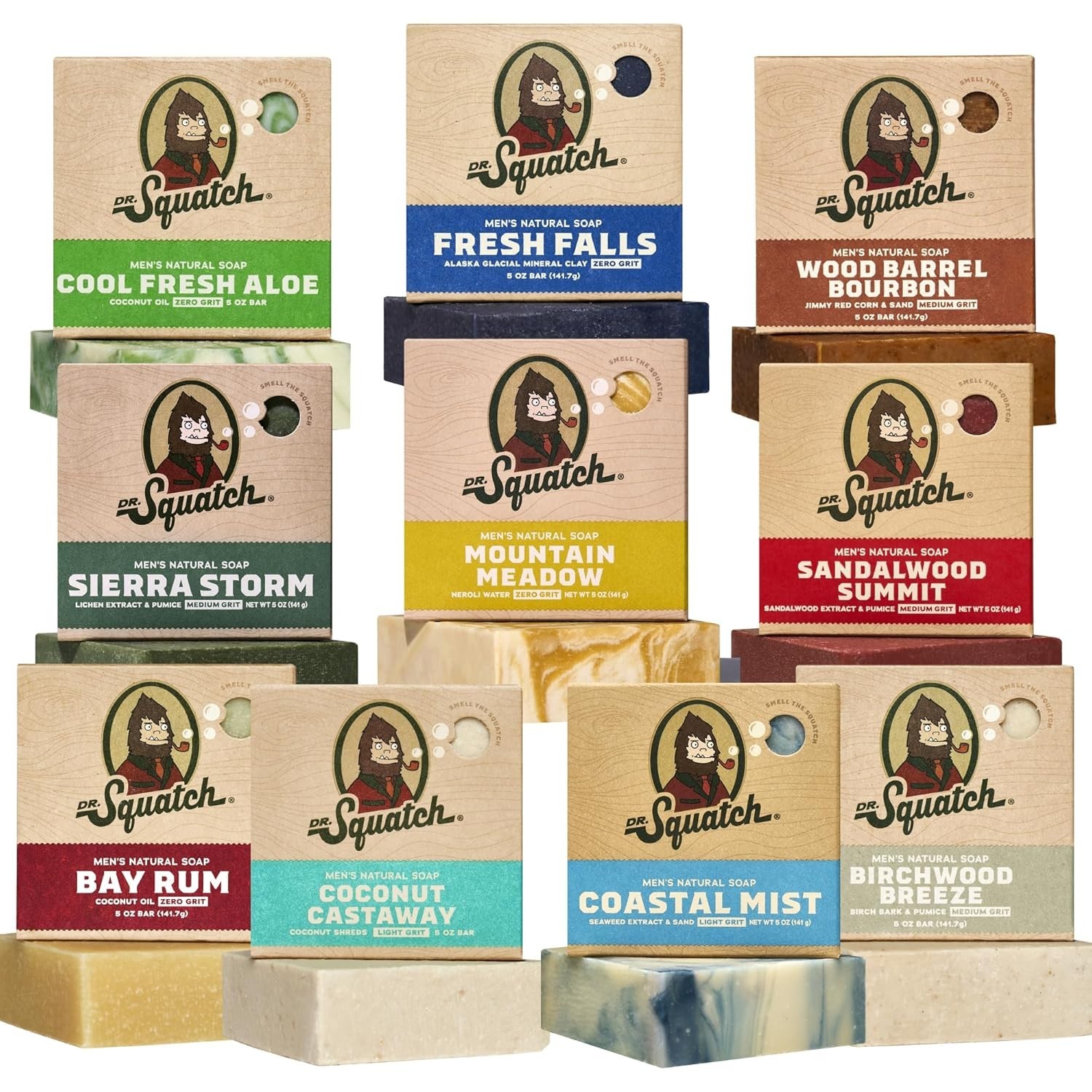 Men’s Natural Cold Process Soap Bar 10 Pack Gift Set Nourishing Oils