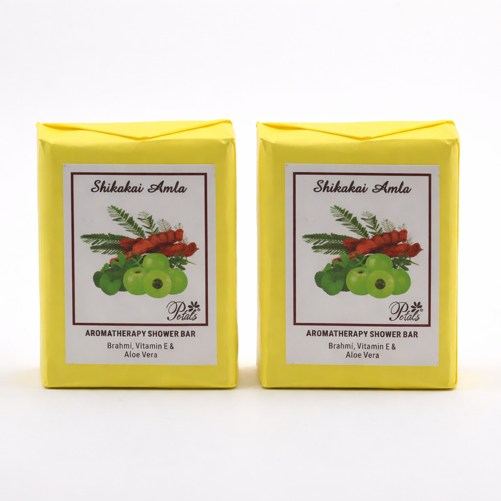 Aromatherapy Shower Bar Fragrance Bathing Soap Pack of 100g x 2 Shikakai Amla