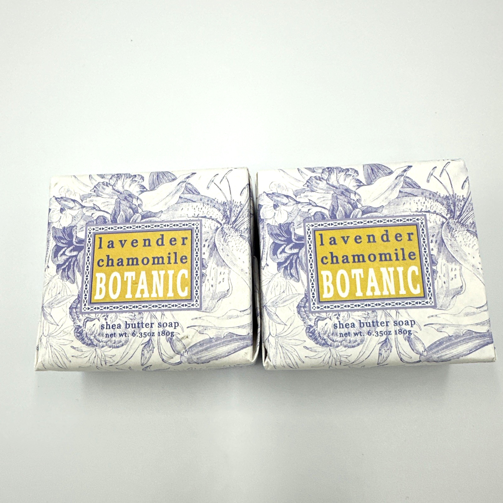 Greenwich Bay Lavender Chamomile Botanic Shea Butter Soap Lot Of 2 Bars/6.35oz