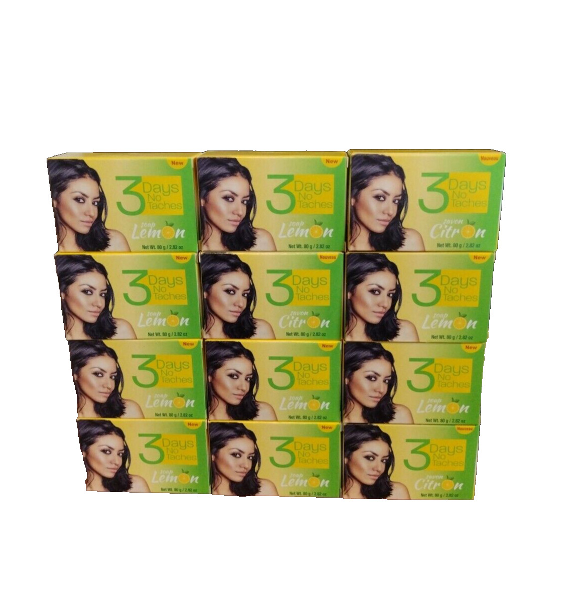 3 Days No Taches Bar Soap Lemon 80g / 2.82 oz Pack of 12