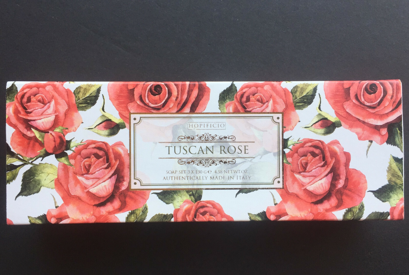 Hopificio Italy Tuscan Rose 3 x 130g Bath Bars Luxury Soap Mothers Day Gift